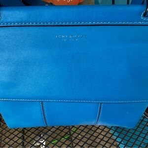 Tory Burch T Block Blue Leather Women's crossbody bag